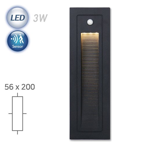 LED Q211 외부 센서 계단 발목 매입벽등(블랙)