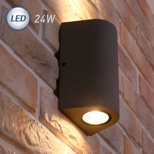 LED 픽스 외부벽2등 24W(그레이)