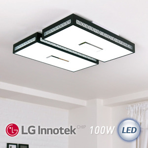 LED 크로버 직사각거실등 100W(블랙)