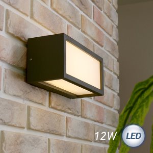 LED 밀러 외부 벽등 12W (그레이)