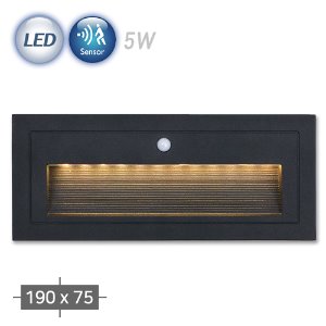 LED Q210 외부 센서 계단 발목 매입벽등(블랙)