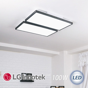 LED 로뎅 직사각 거실등 100W(블랙)