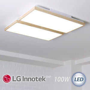 LED 로뎅 직사각 거실등 100W(원목)